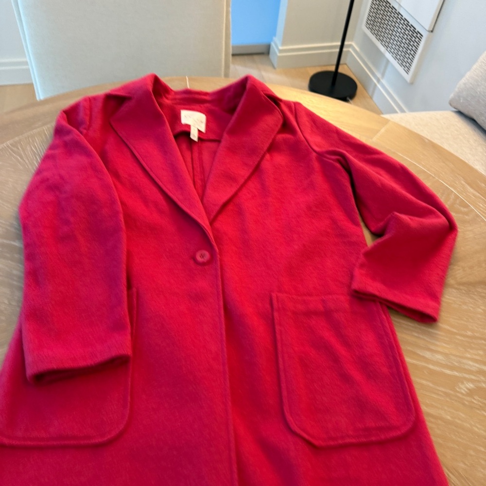 Leith - Single Button Belted Salmon Barbiecoro Oversized Jacket size small - Picture 3 of 13
